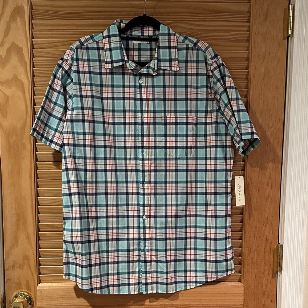 Sonoma (Kohls) Checkered Shirt - Blue, Red and White